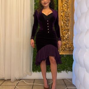 HOUSE OF CB Purple Velvet Dress